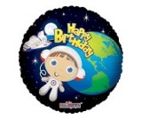18" Happy Birthday Astronaut Boy Foil Balloon