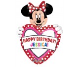 33in Minnie Mouse Birthday SuperShape Personalized Foil Balloon