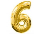 40" Gold Number 6 Foil Balloon