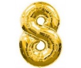 40" Gold Number 8 Foil Balloon