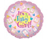 9" Airfill Baby Girl Bottles Balloon