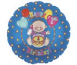 9" Happy 1st Birthday Air Fill Balloon