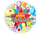 9" Airfill Happy Birthday Starburst