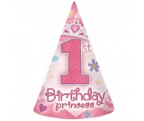 Princess 1st Birthday Party Hats 8pcs per pack