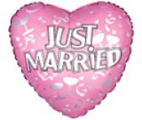 18" Just Married Pink Balloon