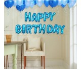 16" HAPPY BIRTHDAY Blue Wording Foil Balloons