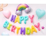 16" HAPPY BIRTHDAY candy colours Foil Balloons