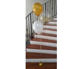2pcs coloured with 1pc confetti Balloon Bouquet