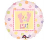 18" Baby Steps Girl Mylar Balloon