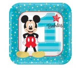 1st Birthday Mickey Mouse Dessert Plates 8pcs