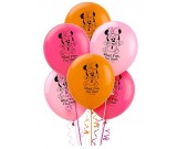 12" Minnie Mouse 1st Birthday Latex Balloons