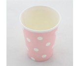 Polka Dot Pink Paper Cups 10pcs