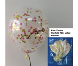 12in Pink Theme Confetti Latex Balloon 1pc