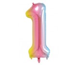40" Rainbow number 1 Foil Balloon
