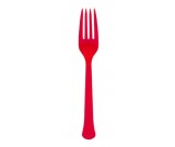 Red Premium Plastic Forks 25pcs