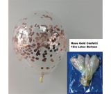 12in Rose Gold Confetti Latex Balloon 1pc