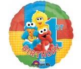 18" Sesame Baby 1st Birthday Foil Balloon