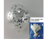 12in Silver Confetti Latex Balloon 1pc