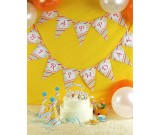 Coloured Striped Happy Birthday Flag Banner