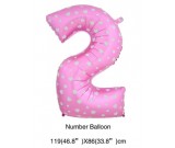 40" Pink with heart Megaloon 2 Balloon