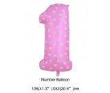 40" Pink with heart Megaloon 1 Balloon