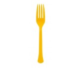 Sunshine Yellow Premium Plastic Forks 25pcs